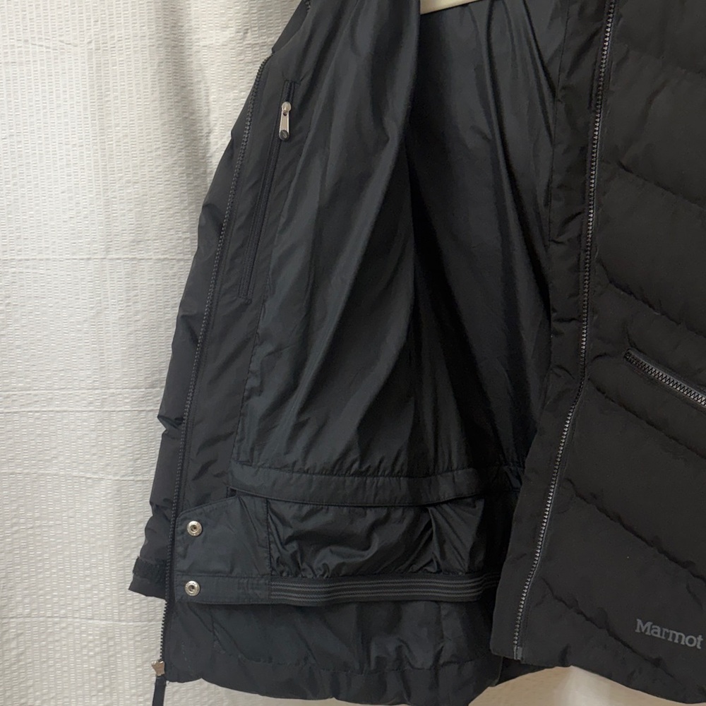Marmot Women's Black Quilted Hooded Puffer Coat View 4
